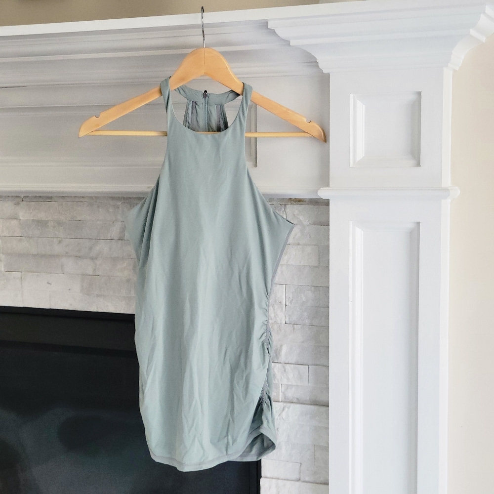Vimmia Active High Cut Zip Back Cami Tank Top Sage Green S
